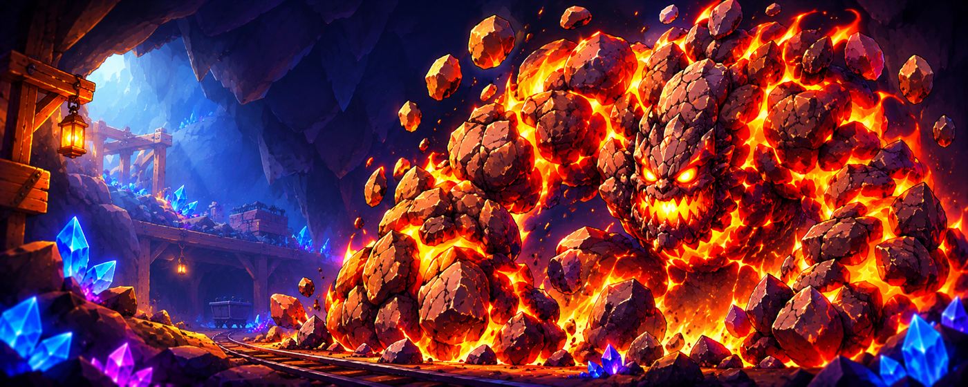 The Lava Beast, a giant made of molten boulders